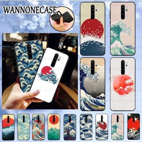 DIY Printing Drawing Phone Case cover Shell For Redmi 7 Note8pro note7 4A 4X 5A S2 6A Note8 Coque Shell Wave Art sun Japanese