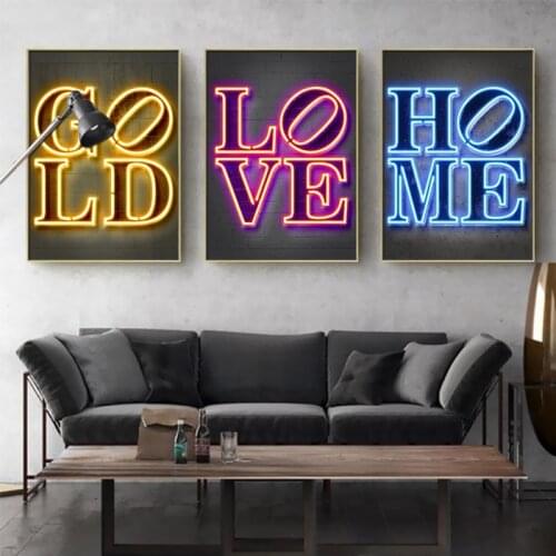 Home wall art print, Love decor, Hope poster, home print, wedding gift, neon sign, neon art, street art, wall decor, home gift