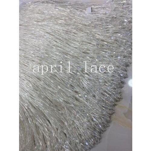 DX065# 5 yards /bag 15cm crystal AB color pendant beads ribbon fringe tassel for garment/decorative/wedding dress