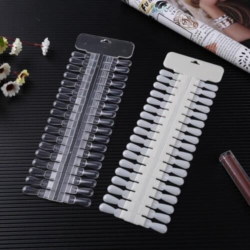 36pcs False Nail Tips Fake Nail Art Polish Color Nail Art Polish Palette Dot Flat Manicure Color Card Ring Practice Display Tool