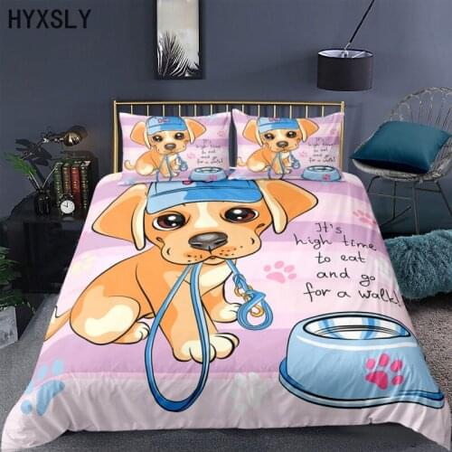Lovely Dog Pets Animals 3D Bedding Sets Kids Children Teens Baby Bedroom Decor 2/3pcs Bed Linen Textile Wholesale Drop Shipping