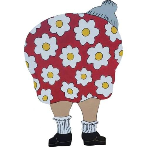 Creative Stake Sign Funny Old Lady Shape Decorative Stakes Plastic Waterproof Sturdy Lawn Garden Stand Decoration for Decorating