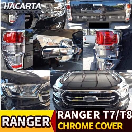 Lamp cover handle cover chorme cover chormium trim styling lights hood covers for ranger T7 T8 auto accessories