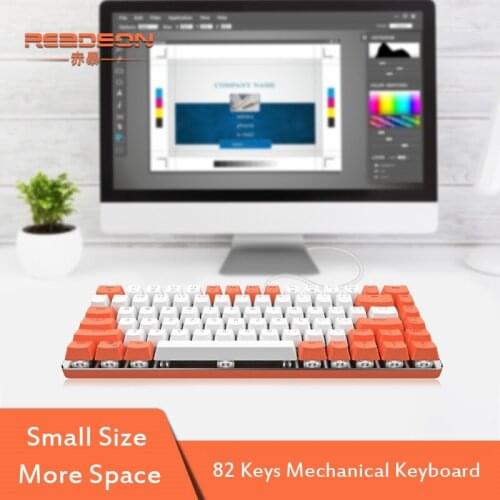 82 Keys Mini Keyboard Wired USB Connection Mechanical Keyboard LED Backlit Red Green Brown Black Switch Keyboard for Office Work