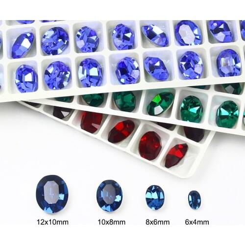 Oval Shape Rhinestone Applique Crystal Stone Glass K9 Crystals Strass Diamante For DIY Nail Art Decoration Clothes Handbags Gift