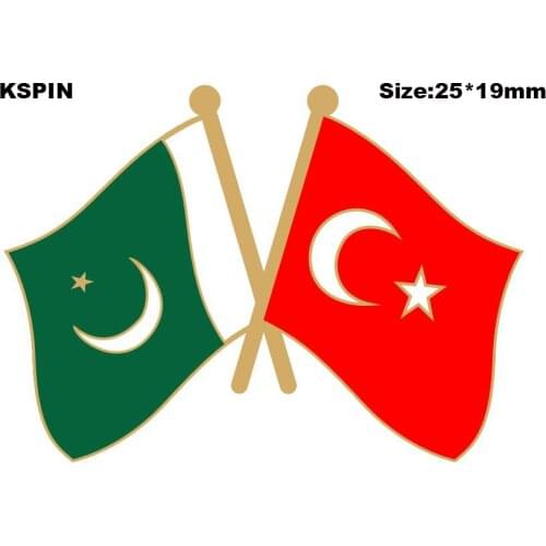 Pakistan & Turkey Friendship Flag Lapel Pin Friendship Flag Badge Flag pin