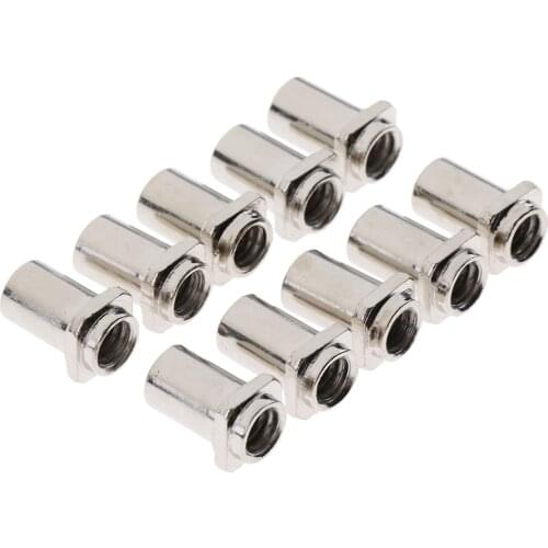 10 Pcs Chrome Thread Swivel Nuts Drum Lug Swivel Nuts for Tom Drum Lug Replacement Parts Accessory