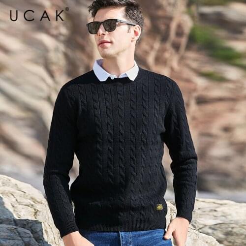 UCAK Brand Sweater Men Casual O-Neck Pullover Men Clothes Spring Autumn Fashion Soft Cotton Knitwear Pull Homme Shirt U1025