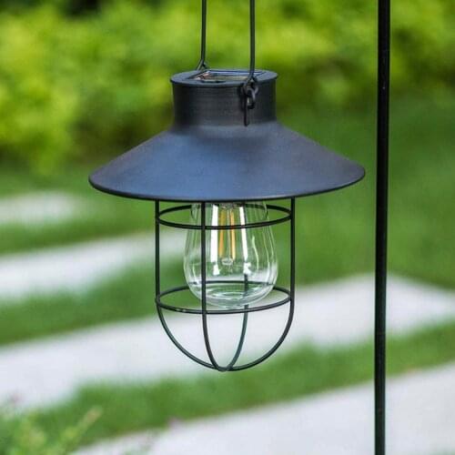 Pendent Lights Solar Vintage Pendent Lamp Solar Wrought Iron Tungsten Wire Hanging Light Art Decoration Hanging Lamp Living Room