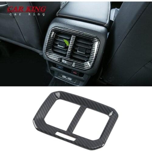 For VW Tiguan 2017 2018-2020 Rear Armrest Air Outlet Trim Panel Cover Auto Car Interior Modification Accessories Carbon Fiber
