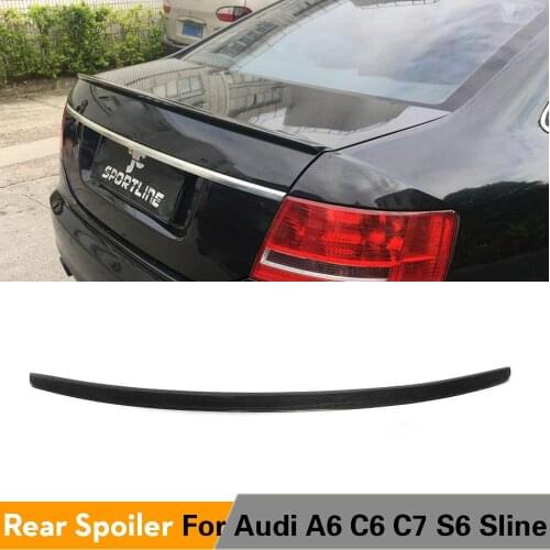 Rear Spoiler for Audi A6 C6 2005 - 2011 Carbon Fiber Trunk Lip