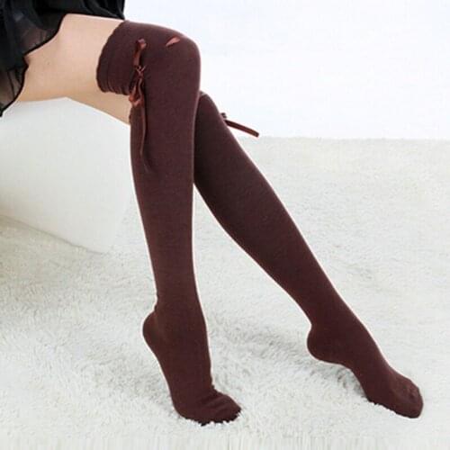Women Over Knee Socks Fashion Female Sexy Stockings Warm Long Boot Knit Thigh-Highzm