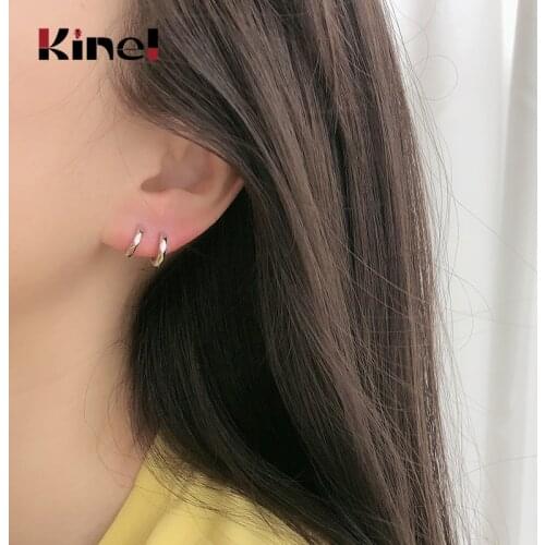 Kinel Earrings for Women Fine Jewelry Geometry INS Earings 925 Sterling Silver Korean Earring Trendy Bijoux Free Delivery