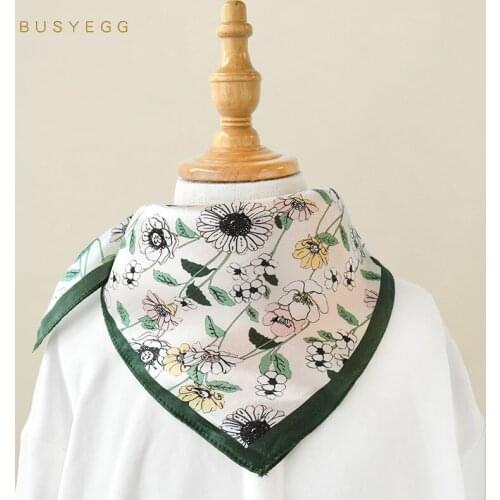 Busy Egg brand white orange double color pure silk women scarf square bandana for girl headscarf foulard hijab scarves lady warp