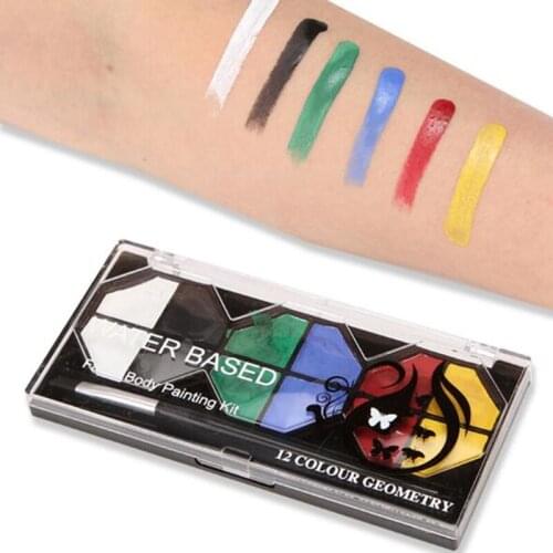 Water-soluble Body Painting Pigment Makeup Face Paint Oil 6 Color Body Paint Palette Makeup Tattoo Brush
