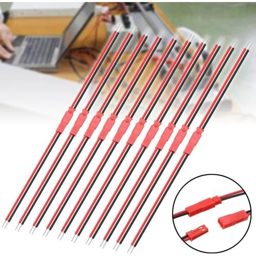 20pcs 2 Pin JST Male Female Connectors Plug Cable 22 AWG Wire Terminal line For RC Battery Helicopter DIY LED Lights Decoration