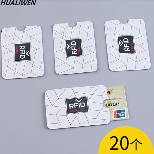 20pcs Anti Rfid Card Holder NFC Blocking Reader Lock Id Bank Card Holder Case Protection Metal Credit Card Case Aluminium