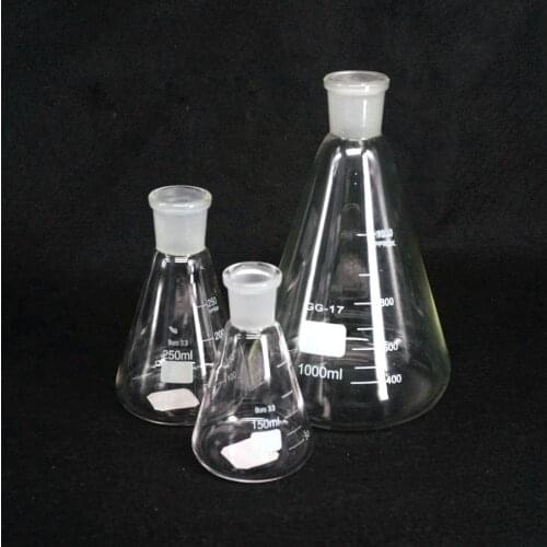 500/1000/2000/3000/5000ml #19 #24 #29 Joint Borosilicate Glass Lab Conical Flask Erlenmeyer Flasks Graduated Without Plug