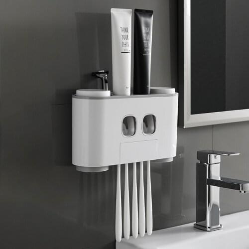 Bathroom Automatic Toothpaste Dispenser Toothpaste squeezer Wall Paste Mounted Toothbrush holder Bathroom accessories set