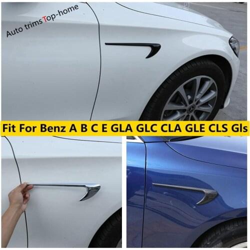 Car Air Vent Outlet Side Fender Cover Trim For Benz A B C E GLA GLC CLA GLE CLS Gls ABS Carbon Fiber Look / Black Accessories