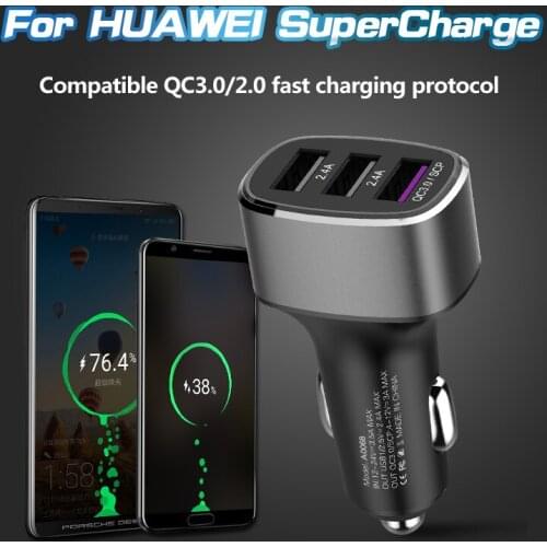 USB Car Charger 5A Super Fast Charge QC3.0 QC2.0 SCP 3 USB Ports Universal 39W Mobile Phone Charger For iPhone Xiaomi Samsung