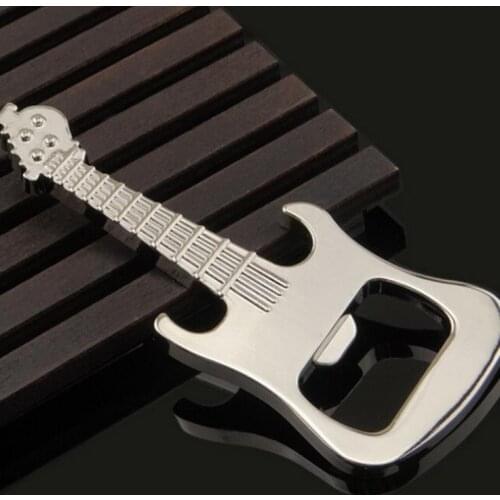 Free Shipping 2016 New Style Hot Sell Metal Guitar Beer Bottle Cola Cap Opener Keyring Bar Pub Tool XMAS Vogue Gift