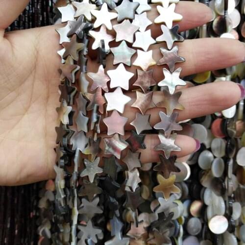 Natural Shell Beads black Stars Shell Stone Bead for Jewelry Making15.5 inch DIY bracelet necklace Women jewelry making 8x12mm