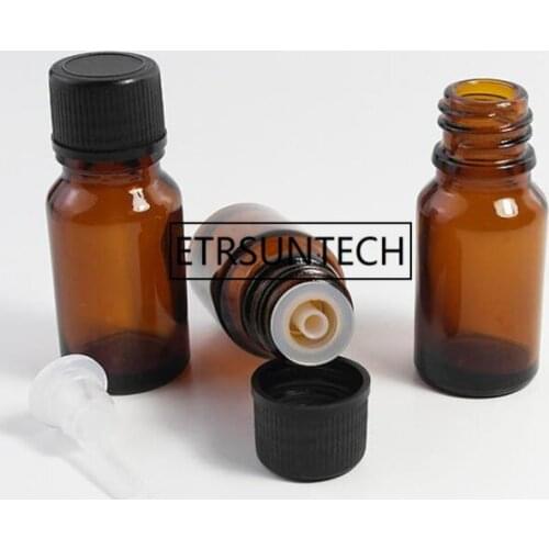 5ml/10ml Amber Glass Dripper Bottles Empty Sample Vials For Essential Oils Aromatherapy Crafts Travel Storage Bottle F1592