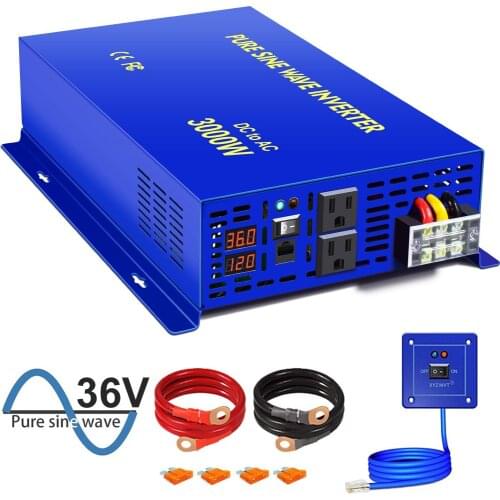 XYZ INVT Pure Sine Wave Inverter 3000W 12V 24V 36V 48V DC TO AC 220V Off-grid System Solar Inverter With Wired Remote Control