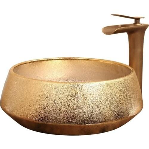 Ceramic European Art Bathroom sinks Stone Wash Basin Creative Wash Basin Gold Basin Personalized Wash Basin bassin