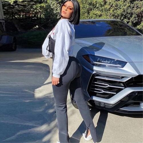 KGFIGU Pants 2020 Autumn Winter Grey Slim Office Trousers Casual Hem Crotch Bottom Thicken Fabric High Quality