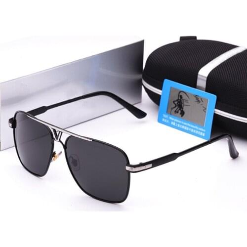 Classic Brand Sunglasses Men Polarized Driving Glasses UV400 Fashion Retro Eyewear Metal Square Gafas De Sol Hombre 70023