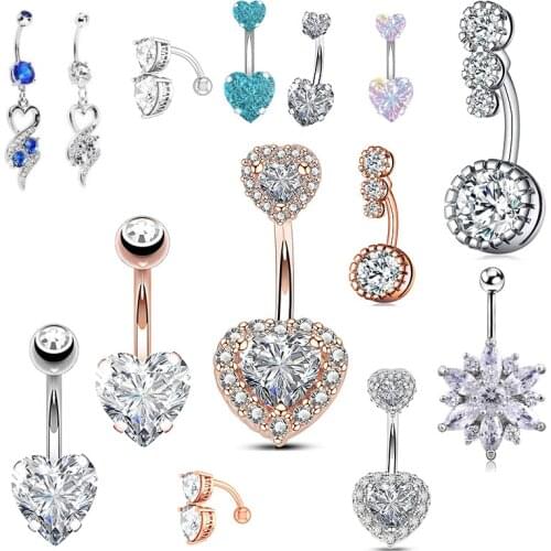 1Pc 14G Surgical Steel Belly Piercing AAA Zircon 2020 New Tunnel ball piercings Clear 14G Belly Button Ring Body Jewellery