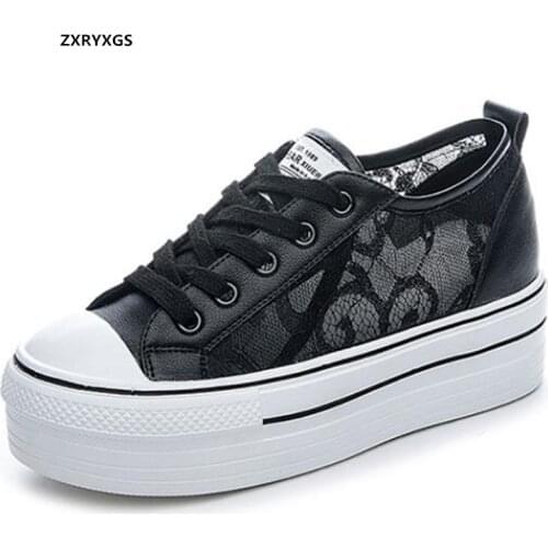 Promotion New Fashion Cowhide Lace Summer Sandals Casual Sneakers Non-slip Platform Wedges Heel Shoe Light Comfortable Shoes