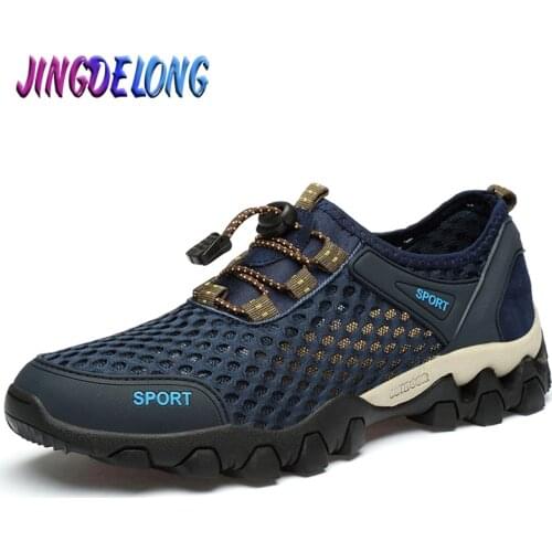 New Summer Mens Casual Shoes Mesh Breathable Mens Shoes Soft Lightweight Men Designer Sneakers Outdoor Mens Mountain Shoes