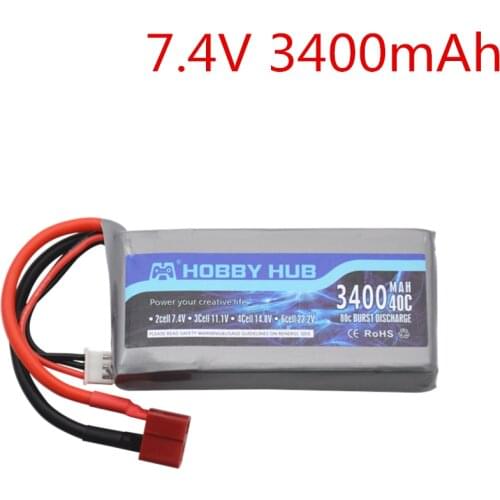7.4v 3400mah Lipo Battery For Wltoys 12428 12423 RC Four-wheel RC Vehicle Car 1500mAH 7.4v Battery for Feiyue 03 Q39 RC Parts
