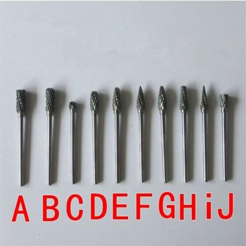 10PC Tungsten Carbide Rotary Burrs Set Dremel Accessories for Rotary Tools Milling Cutter Engraving Bits