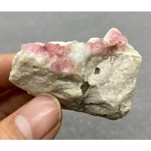 Natural Vietnamese ruby ​​ore specimens, tourmaline crystals are rare