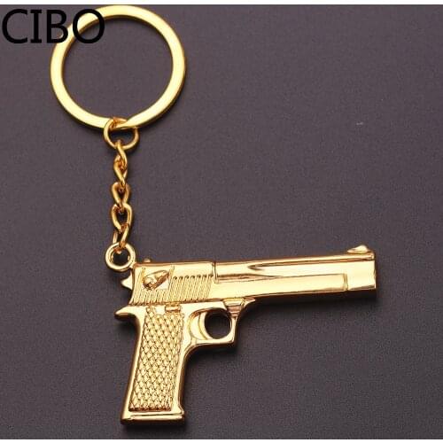 2019 New Miniature Revolver Pistol Weapon Gun Keychain Keyrings Vintage Retro Mini Gun Key Chain Gifts for Friend