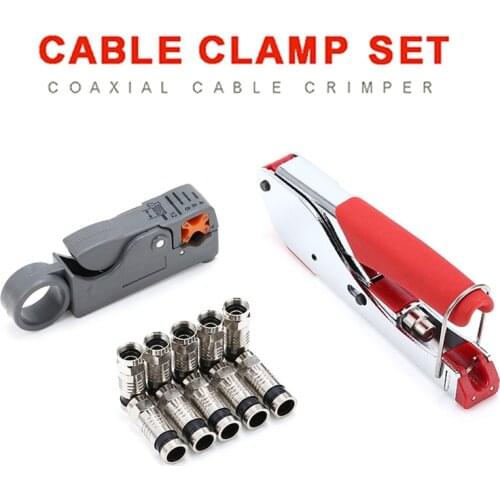 New Arrival WF65/CT63 Network Cable Clamp Crimp Tool Durable Anti-slip Compression Tools Set With F Connectors