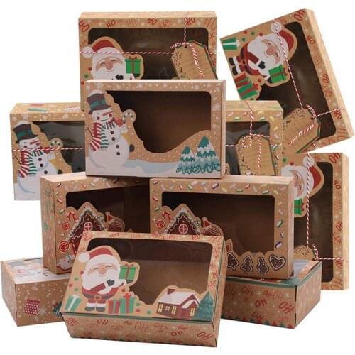 New Christmas Cookie Gift Boxes, Candies and Given Gift Boxes, Kraft Boxes with Gift Tags and Ribbons(15Pcs)