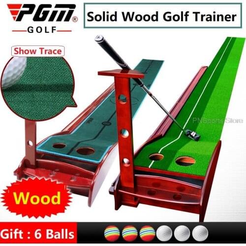 Pgm Golf Putting Trainer Solid Wood Putter Exercise Practice Putting Equipment Auto Ball Return System 3M/3.5M Golf Training Aid
