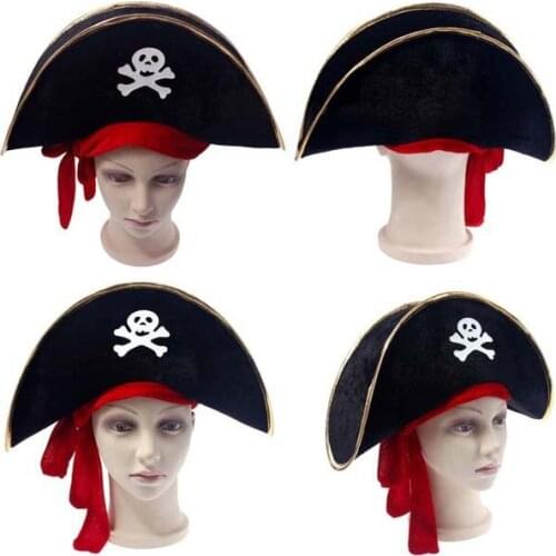Red ribbon pirate hat Prom dress pirate cap Pirate Captain Party Hat Event & Party Supplies Halloween products
