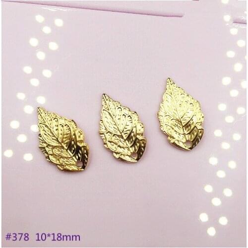 50pcs Wholesale 10*18mm Gold color Small Tree Leaf Zinc Alloy Charms for Handmade Diy Jewelry Accessories