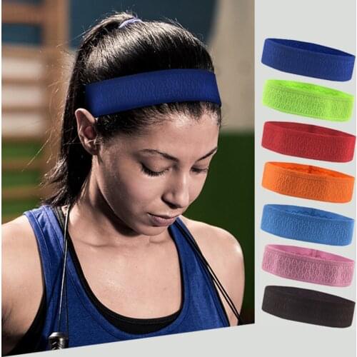 Sport Absorb Sweat Headband 5cm Outdoor Running Football Cycling Fitness Yoga Silica Anti Slip Elastic Hairband For Men Women