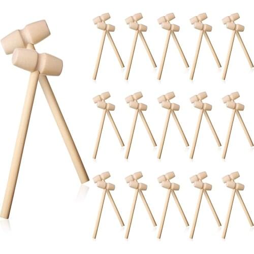 Durable 20/50pcs Mini Wooden Hammer Balls Toy Baby Toys Pounder Replacement Wood Mallets for Kitchen breaking the shell