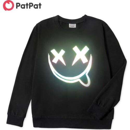 PatPat Kid Boy Reflective Graphic Print Pullover Sweatshirt