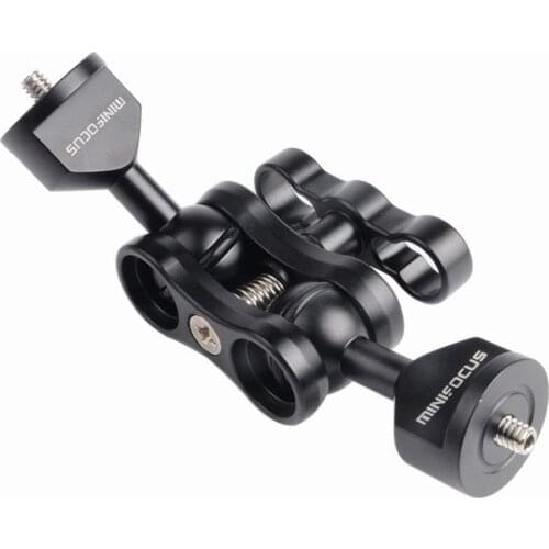 MINIFOCUS Articulating Magic Arm with Double Ballheads (1/4 Screw) Monitor Mount for Field Monitor, Lights, Audio Recorders