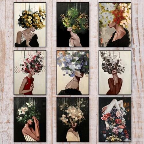 Modern Abstract Watercolor Woman Figure Canvas Painting Home LivingRoom Wall Art Decor Canvas Picture Nordic Ink Printing Poster