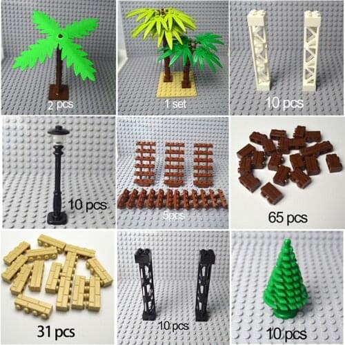 City Accessories Building Blocks Military Weapon Green Bush Flower Grass Tree Plants House Toys Compatible All Brands